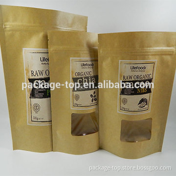 customized eco-friendly kraft paper bag for food with logo printing wholesale